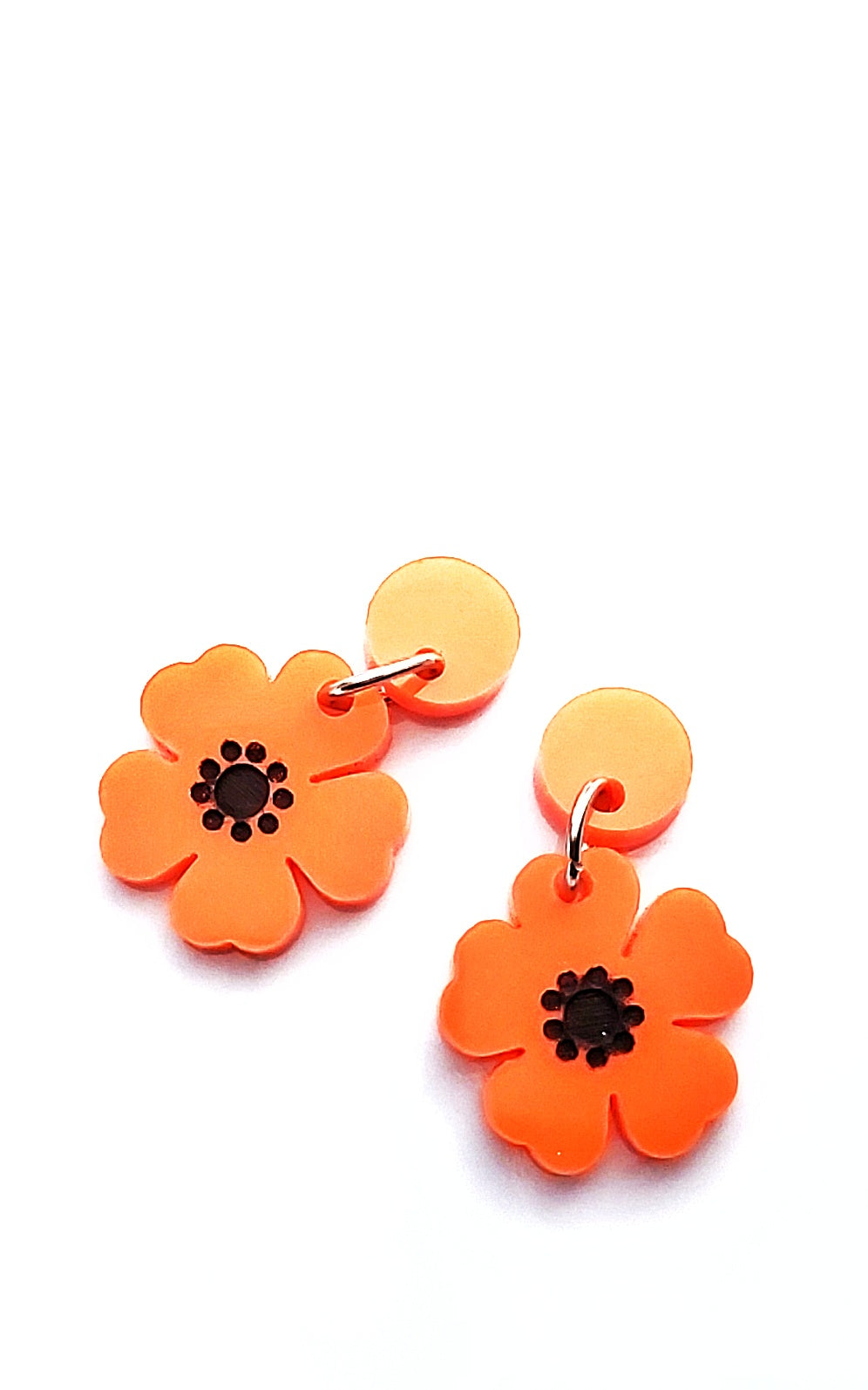 SMALL ORANGE BLOSSUM DANGLES