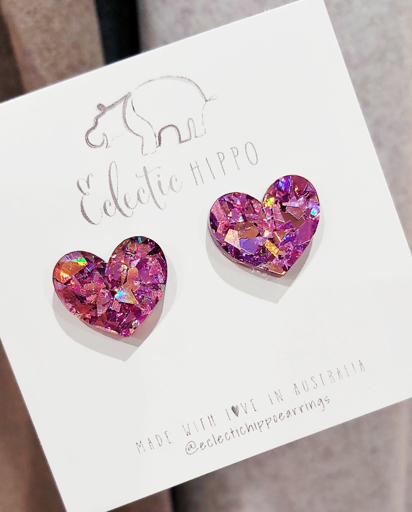 JACARANDA HEART STUDS