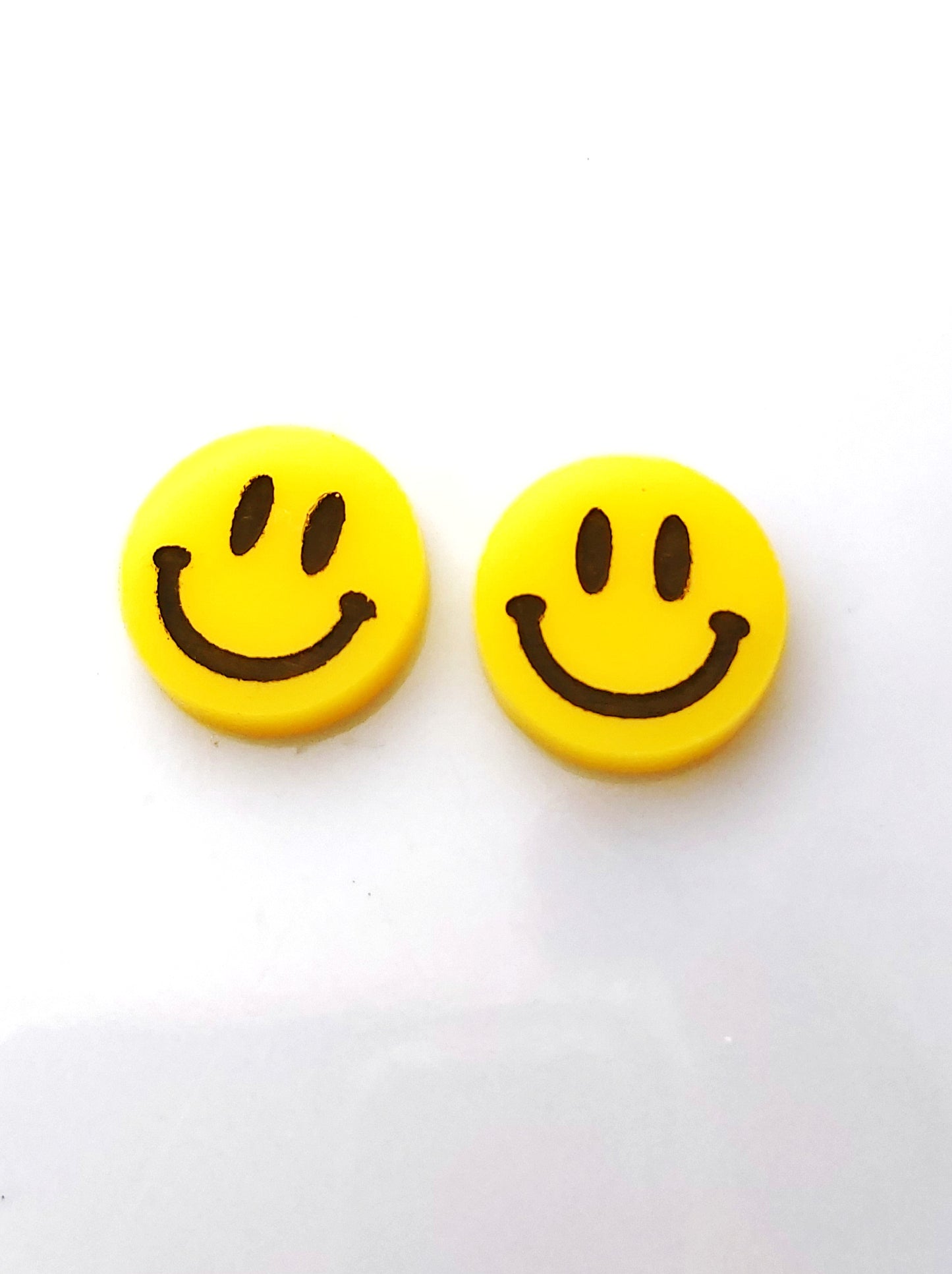 YELLOW SMILEY STUDS
