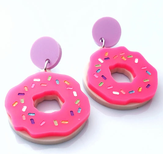 PINK ICED DONUT DANGLES
