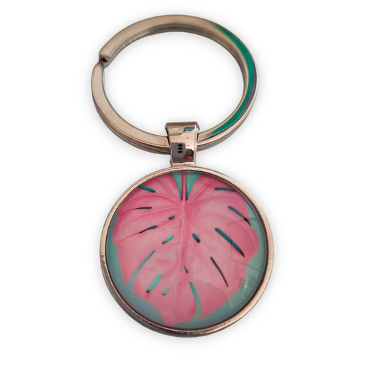PINK MONSTERA KEYRING